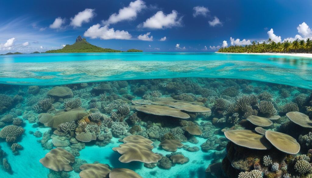 Glimpse of Bora Bora's Vibrant Coral Reef Ecosystem