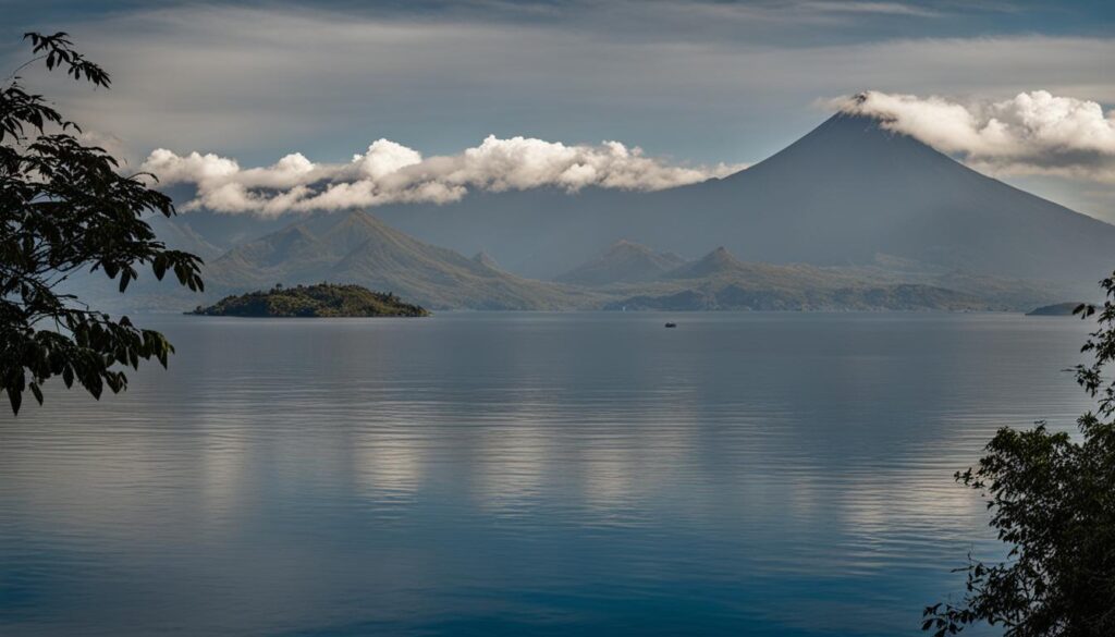 Lake Atitlán and its volcanic surroundings