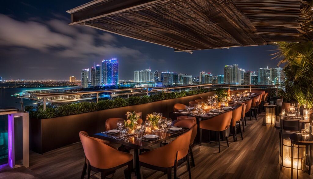 Rooftop dining experience in Miami