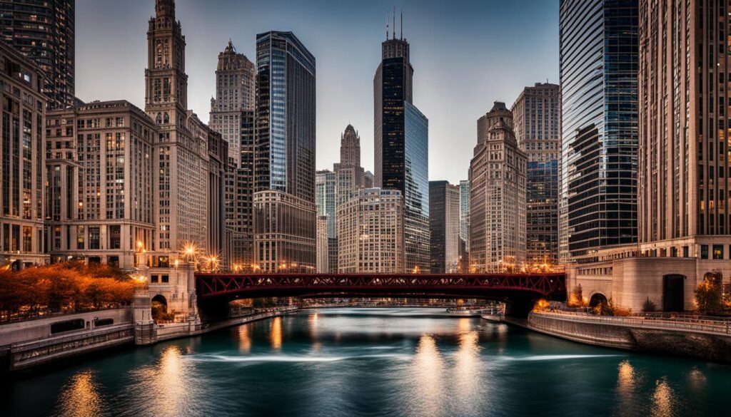 Chicago River and architecture