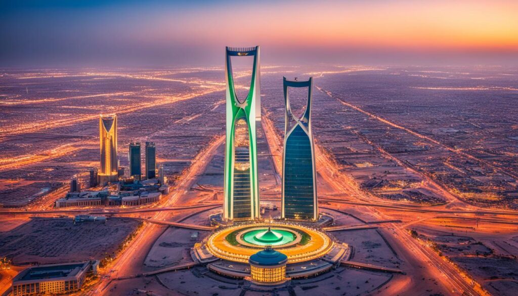 Panoramic view of Riyadh from Kingdom Centre