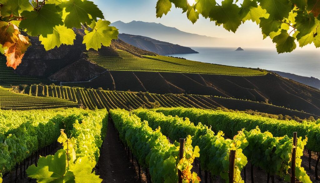 Santorini vineyard